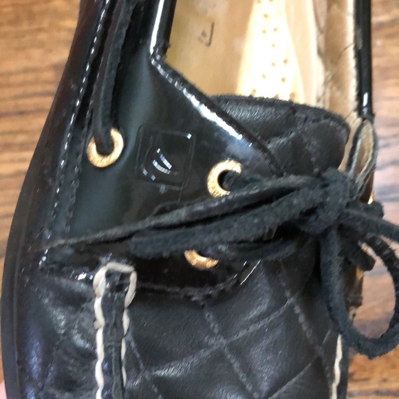 Black Quilted Sperry Top-Sider with Detail 7 1/2 - Picture 5 of 11